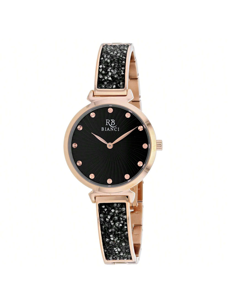 Roberto Bianci Women's Billare RB0205 Bracelet Black Dial Quartz Movement Deployment Clasp 34mm Round Watch