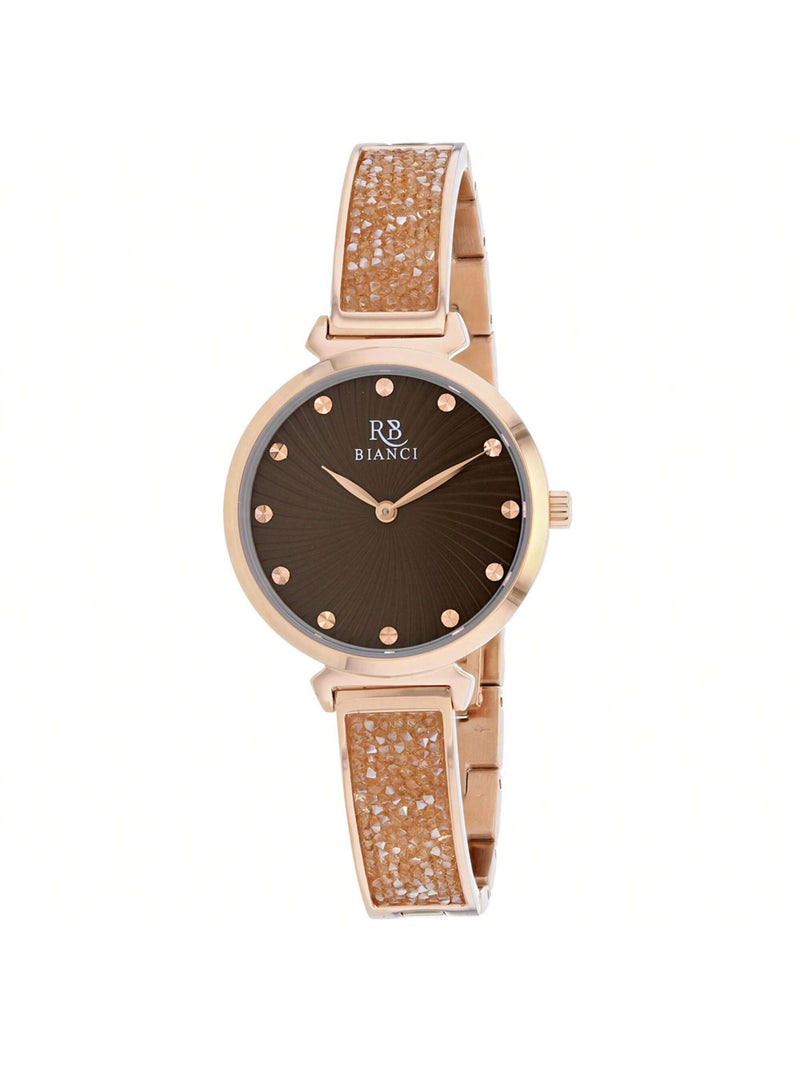 Roberto Bianci Women's Billare RB0207 Bracelet Brown Dial Quartz Movement Deployment Clasp 34mm Round Watch
