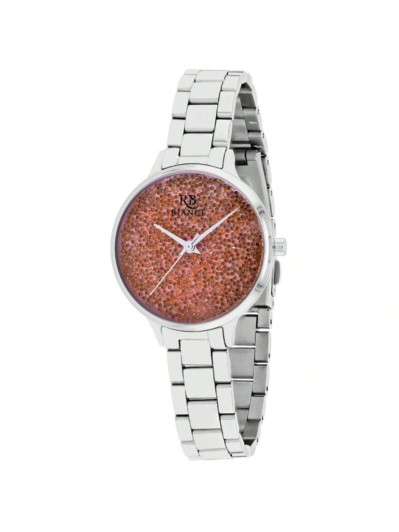 Roberto Bianci Women's Gemma RB0245 Bracelet Peach Dial Quartz Movement Fold over Clasp 32mm Round Watch