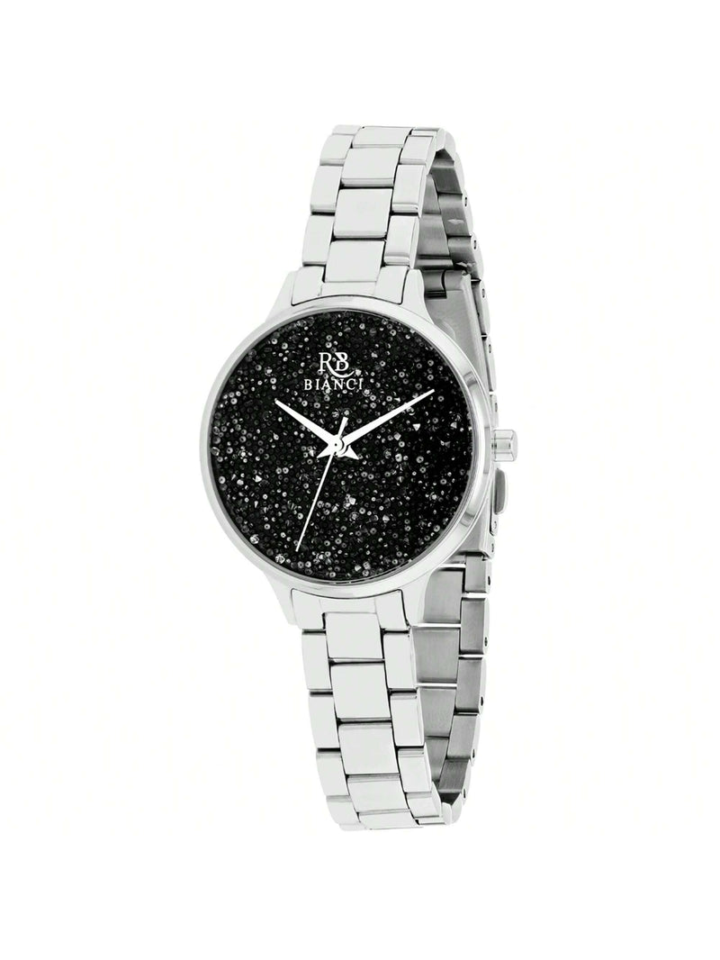 Roberto Bianci Women's Gemma RB0248 Bracelet Black Dial Quartz Movement Fold over Clasp 32mm Round Watch