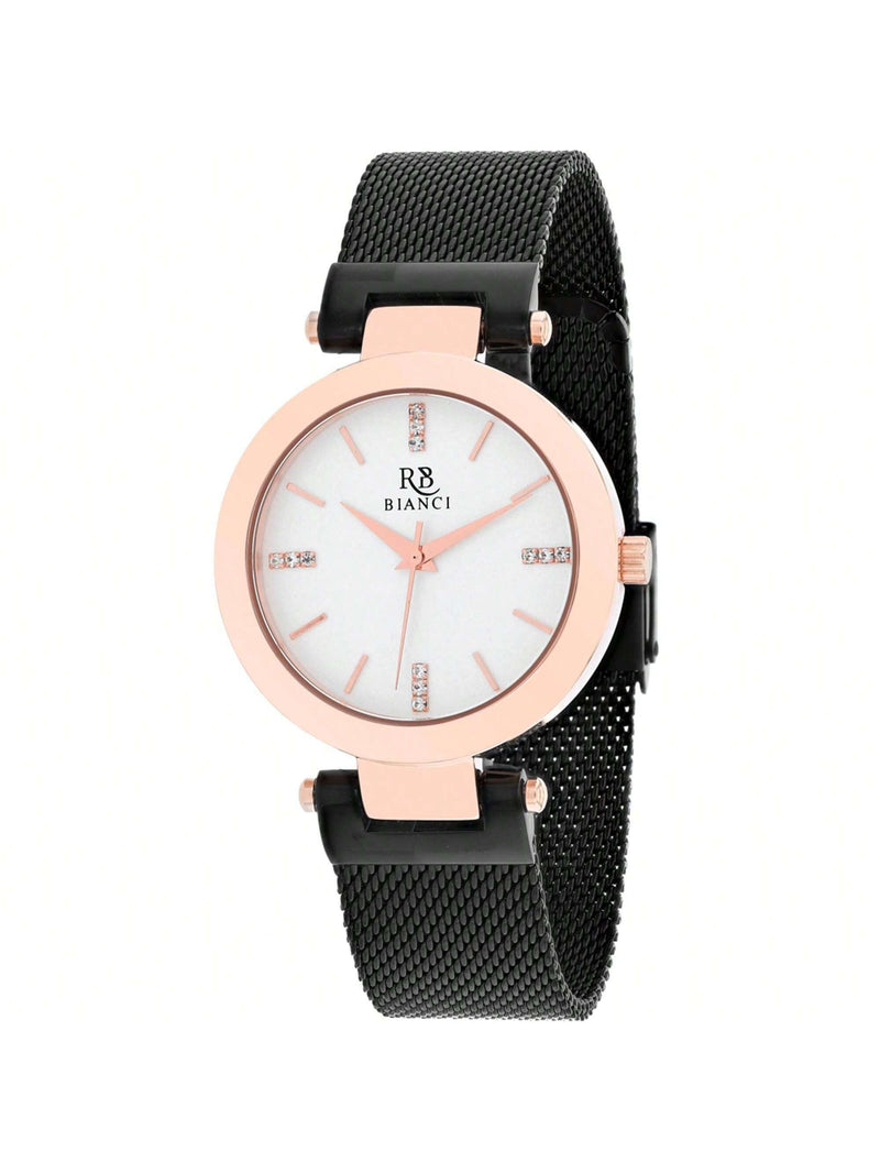 Roberto Bianci Women's Cristallo RB0404 Bracelet Silver Dial Quartz Movement Jewelry Clasp 34mm Round Watch
