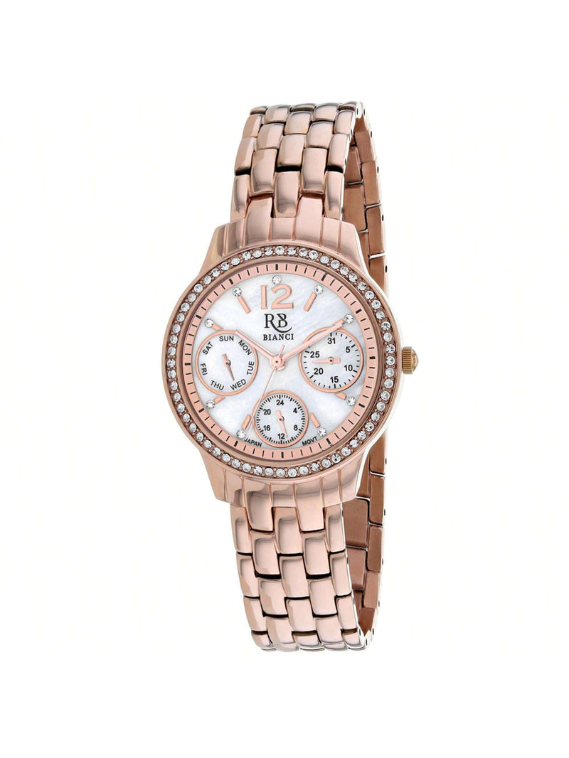 Roberto Bianci Women's Valentini RB0843 Bracelet White mother of pearl Dial Quartz Movement Jewelry Clasp 34mm Round Watch