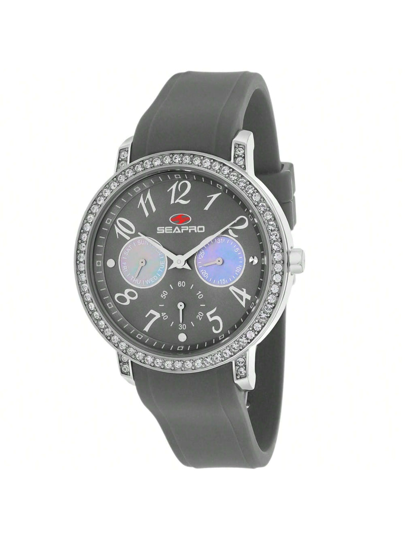 Seapro Women's Swell SP4413 Strap Grey Dial Quartz Movement Buckle Clasp 37mm Round Watch