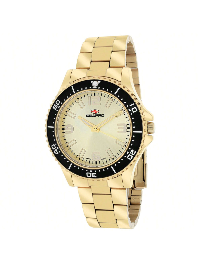 Seapro Women's Tideway SP5413 Bracelet Gold Dial Quartz Movement Fold Over Clasp 40mm Round Watch