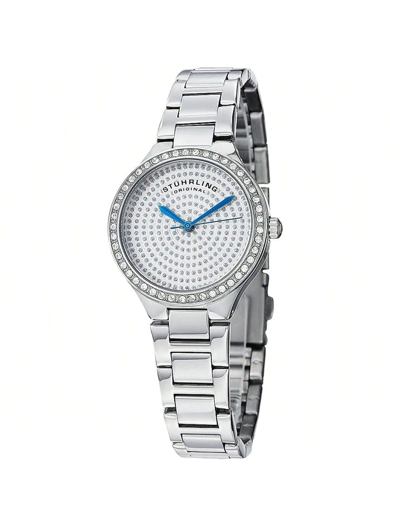 Stuhrling Women's Symphony 683.01 Bracelet Silver Dial Quartz Movement Foldover Clasp 42mm Round Watch