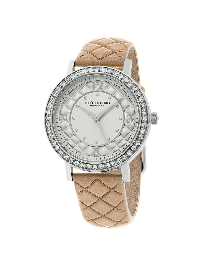 Stuhrling Women's Audrey 786.01 Strap Silver Dial Quartz Movement Buckle Clasp 38mm Round Watch