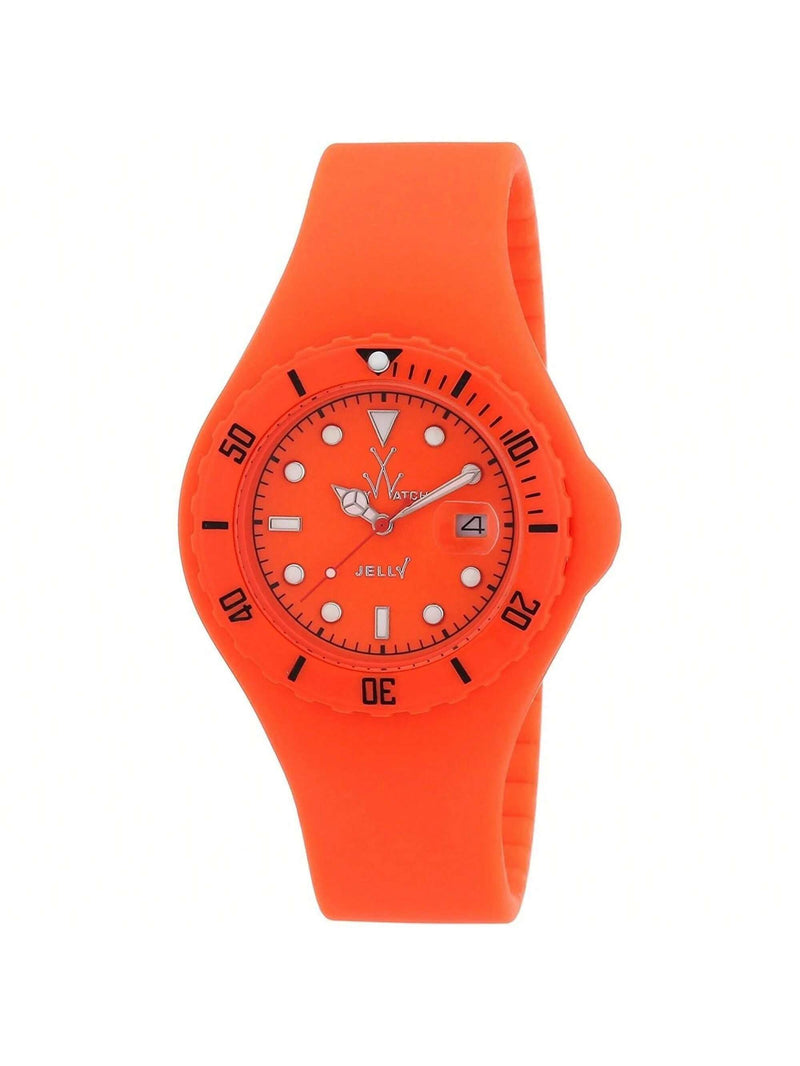 Toy Watch Women's Jelly JY03OR Strap Orange Dial Quartz Movement Deployment Clasp 36mm Round Watch