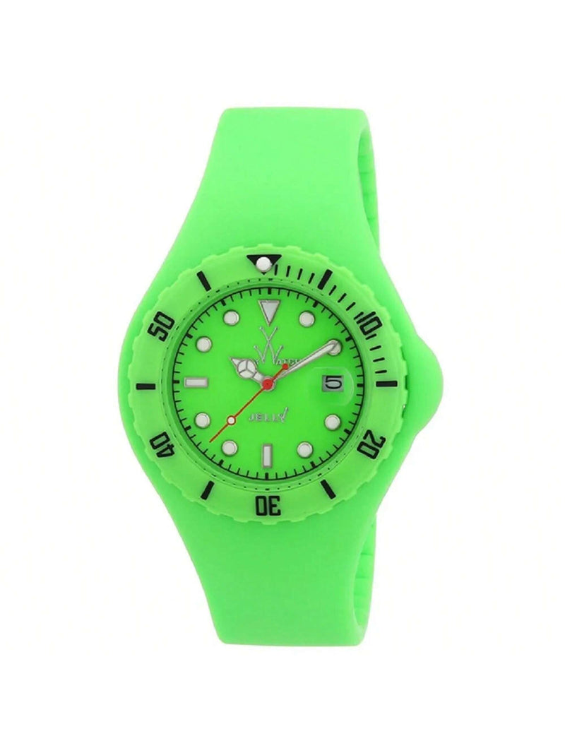 Toy Watch Women's Jelly JY05GR Strap Green Dial Quartz Movement Deployment Clasp 41mm Round Watch