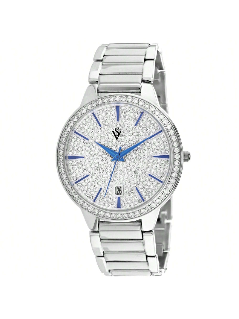 Christian Van Sant Women's Alessia CV0292A Bracelet Silver Dial Quartz Movement Deployment Clasp 38mm Round Watch