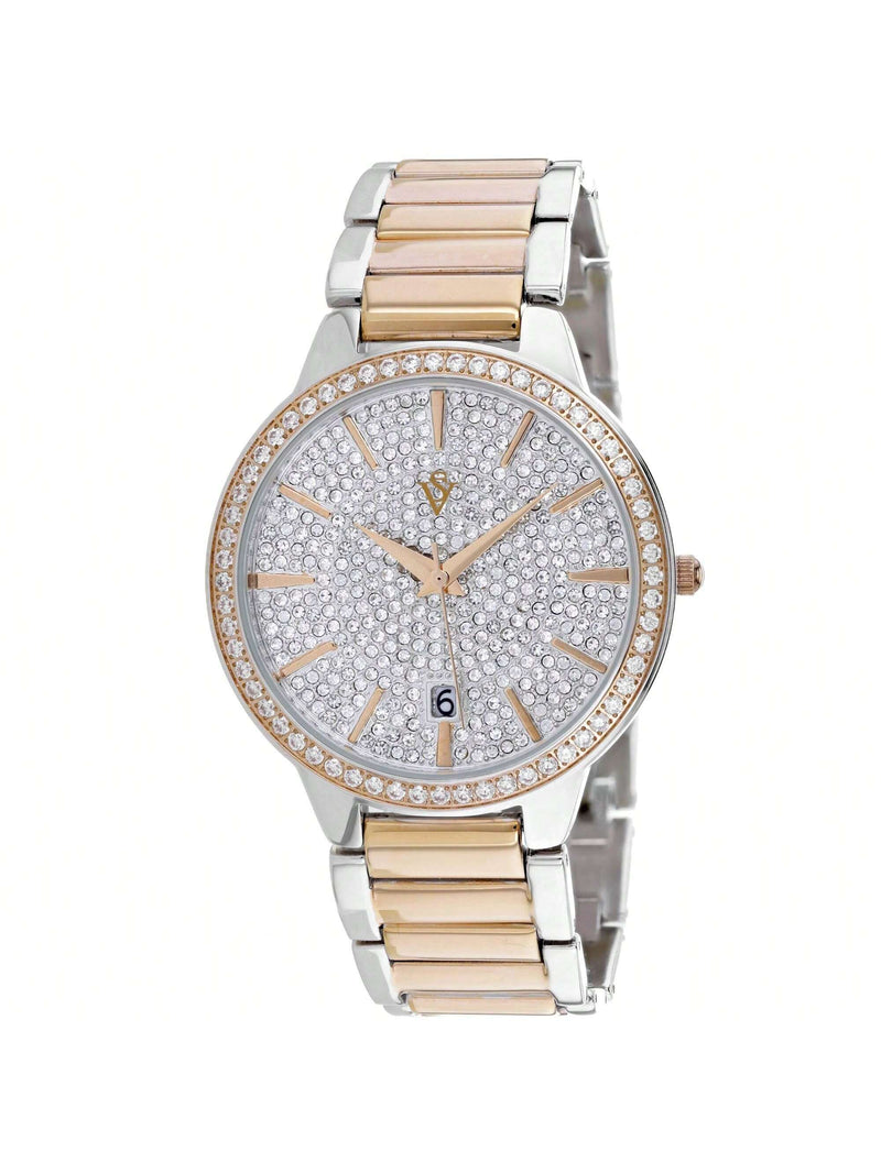 Christian Van Sant Women's Alessia CV0293A Bracelet Silver Dial Quartz Movement Deployment Clasp 38mm Round Watch