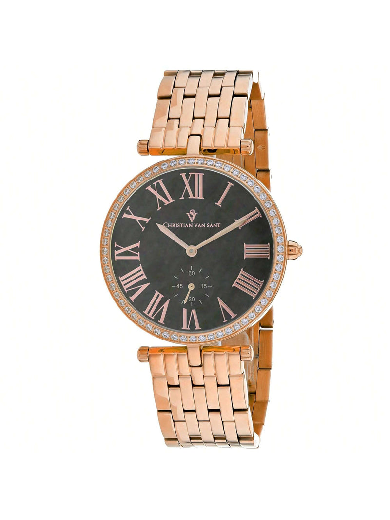 Christian Van Sant Women's Hush CV0294 Bracelet Mother of pearl Dial Quartz Movement Deployment Clasp 36mm Round Watch