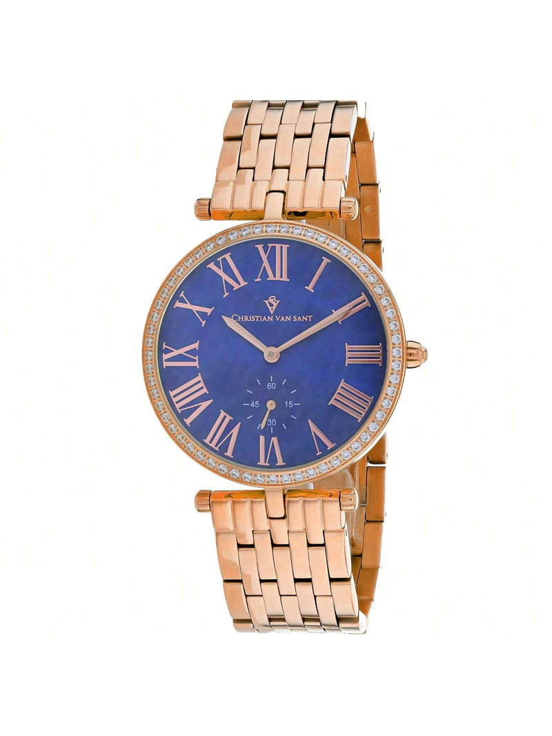 Christian Van Sant Women's Hush CV0295 Bracelet Mother of pearl Dial Quartz Movement Deployment Clasp 36mm Round Watch