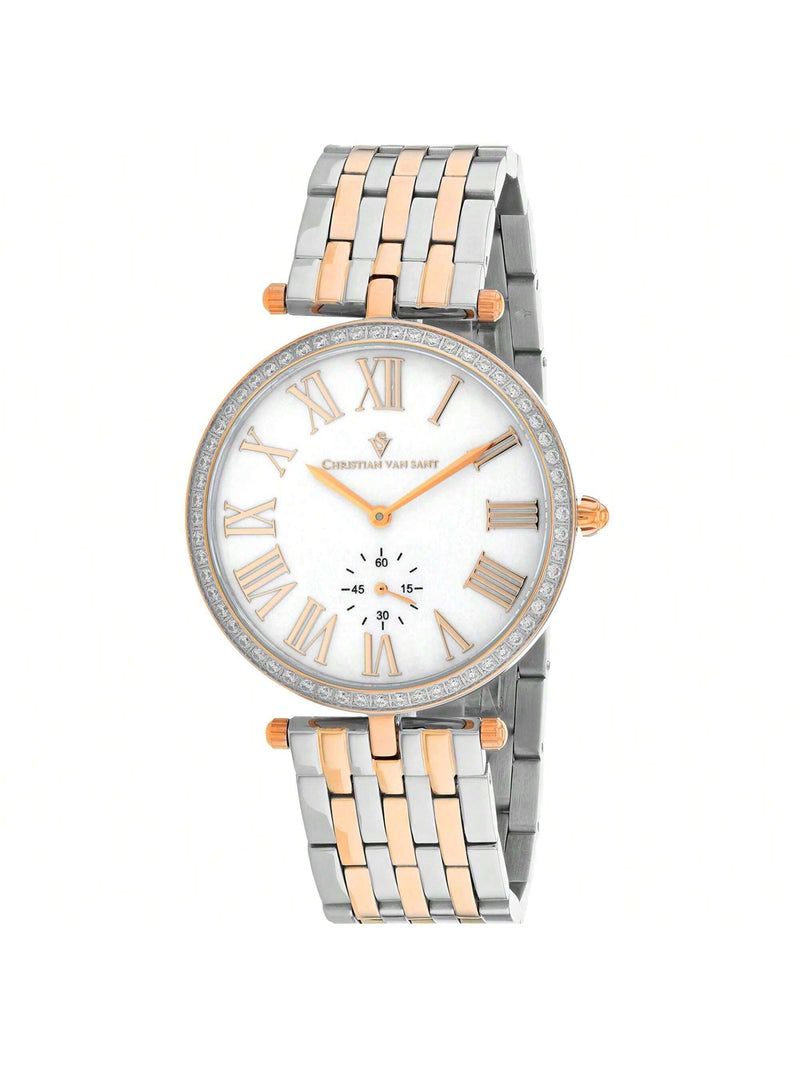 Christian Van Sant Women's Hush CV0297 Bracelet Mother of pearl Dial Quartz Movement Deployment Clasp 36mm Round Watch