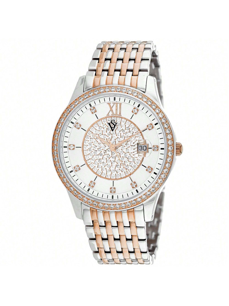 Christian Van Sant Women's Carla CV0482 Bracelet White Dial Quartz Movement Deployment Clasp 40mm Round Watch