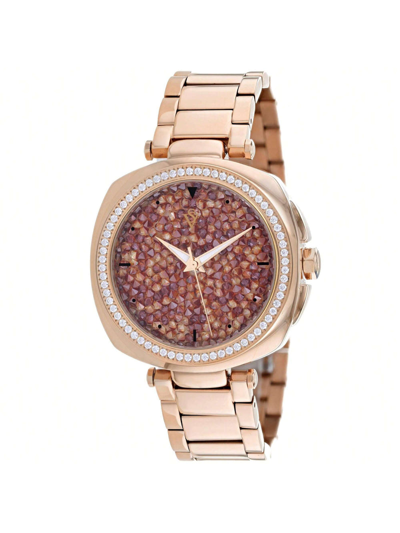 Christian Van Sant Women's Mirabella CV0493 Bracelet Orange Dial Quartz Movement Deployment Clasp 40mm Round Watch