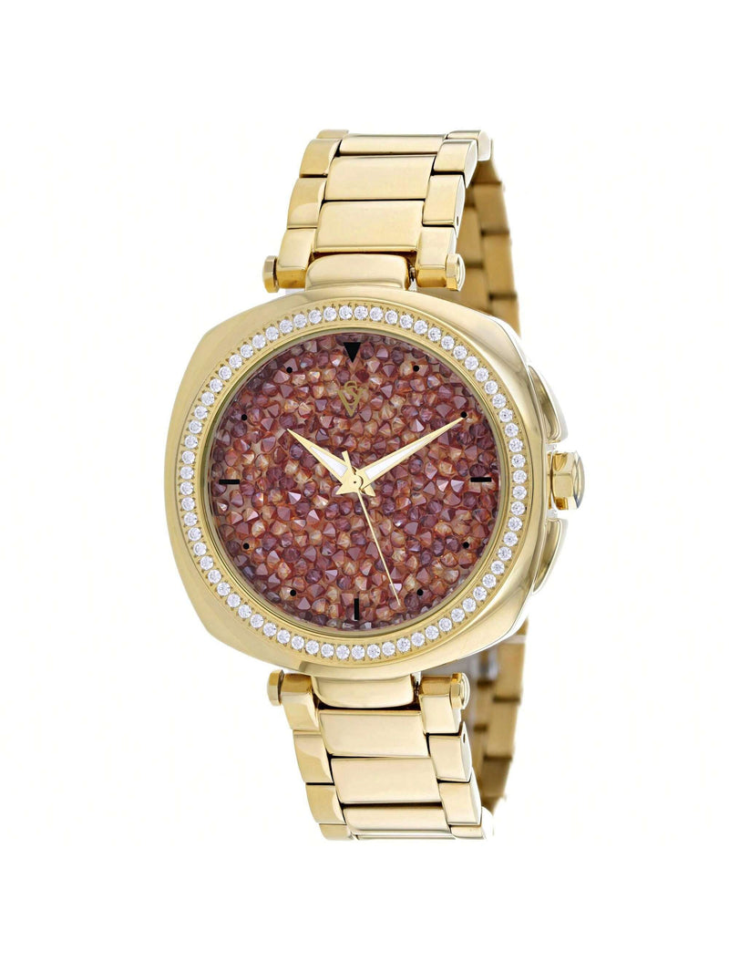 Christian Van Sant Women's Mirabella CV0494 Bracelet Orange Dial Quartz Movement Deployment Clasp 40mm Round Watch