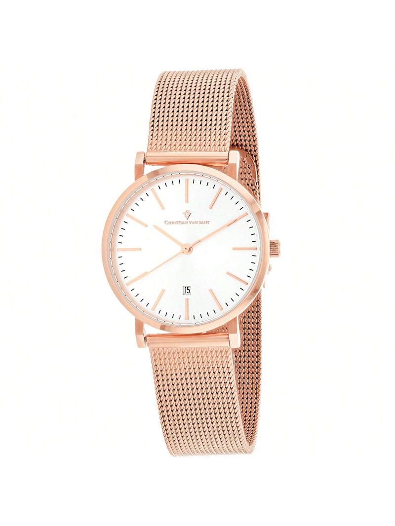 Christian Van Sant Women's Paradigm CV4222 Bracelet Silver Dial Quartz Movement Jewelry Clasp 32mm Round Watch