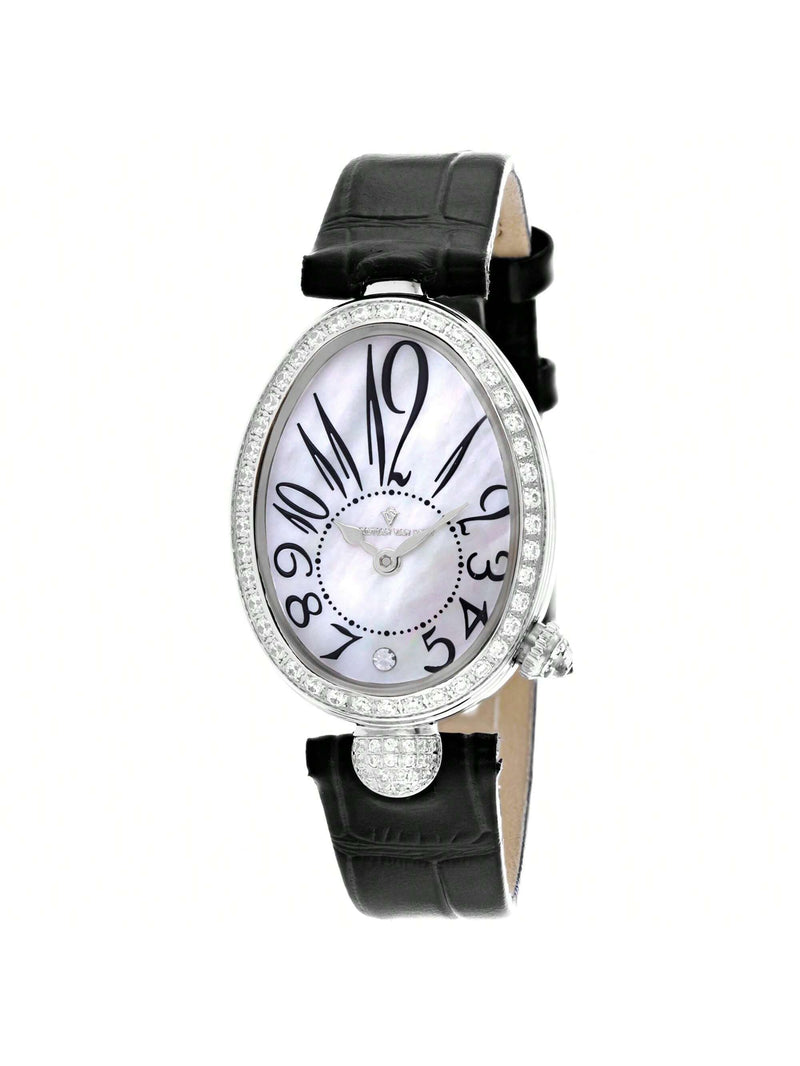 Christian Van Sant Women's Florentine CV4290 Strap White Dial Quartz Movement Buckle Clasp 34mm Oval Watch