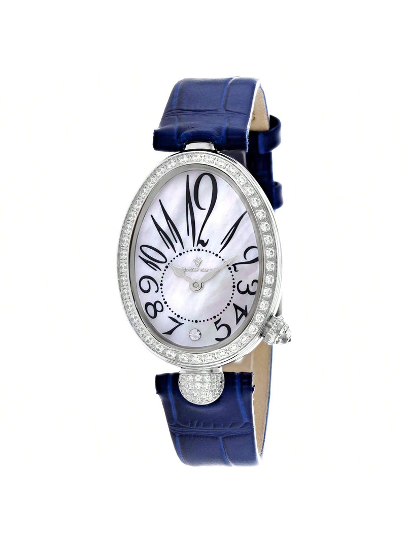 Christian Van Sant Women's Florentine CV4292 Strap White Dial Quartz Movement Buckle Clasp 34mm Oval Watch