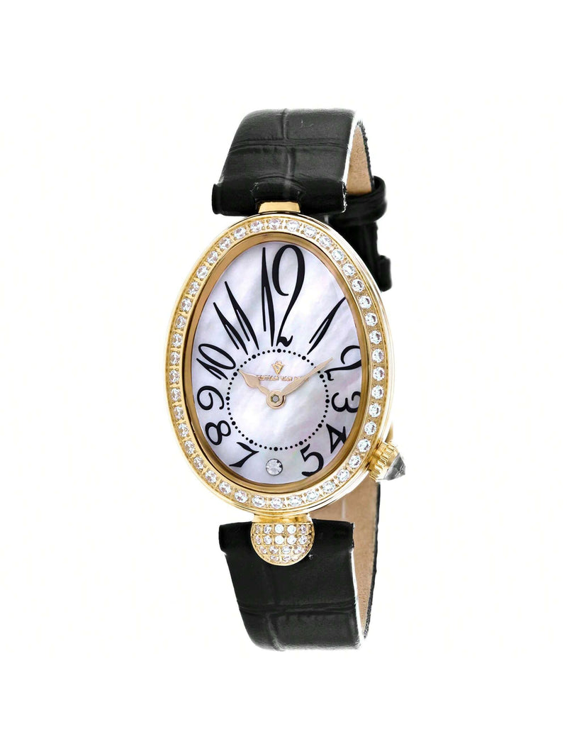 Christian Van Sant Women's Florentine CV4293 Strap White Dial Quartz Movement Buckle Clasp 34mm Oval Watch