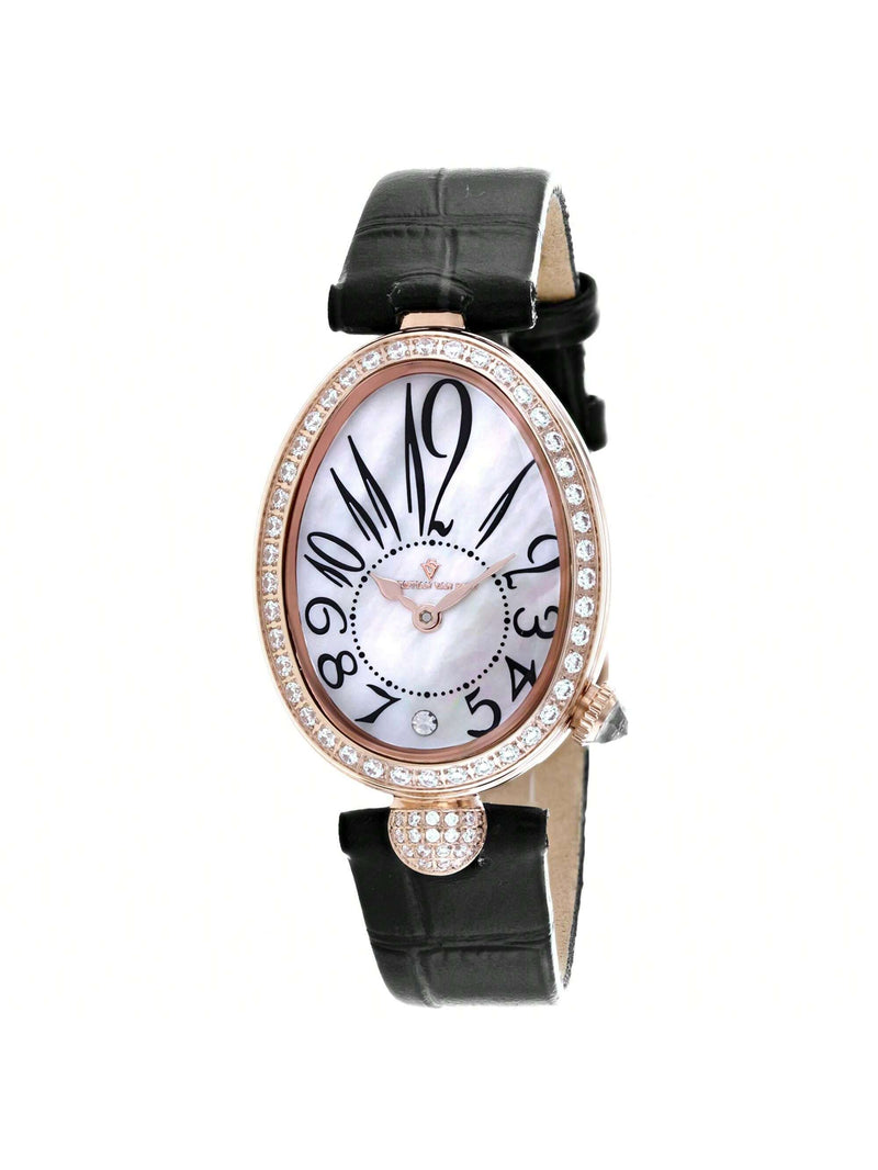 Christian Van Sant Women's Florentine CV4294 Strap White Dial Quartz Movement Buckle Clasp 34mm Oval Watch