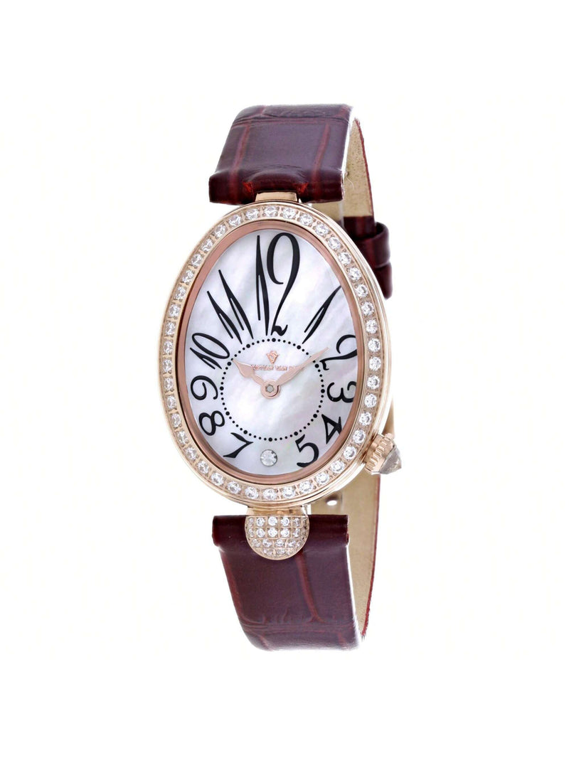 Christian Van Sant Women's Florentine CV4295 Strap White Dial Quartz Movement Buckle Clasp 34mm Oval Watch