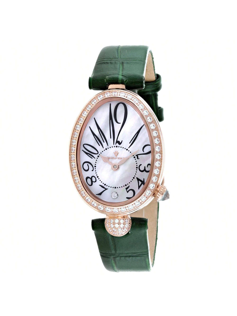 Christian Van Sant Women's Florentine CV4296 Strap White Dial Quartz Movement Buckle Clasp 34mm Oval Watch