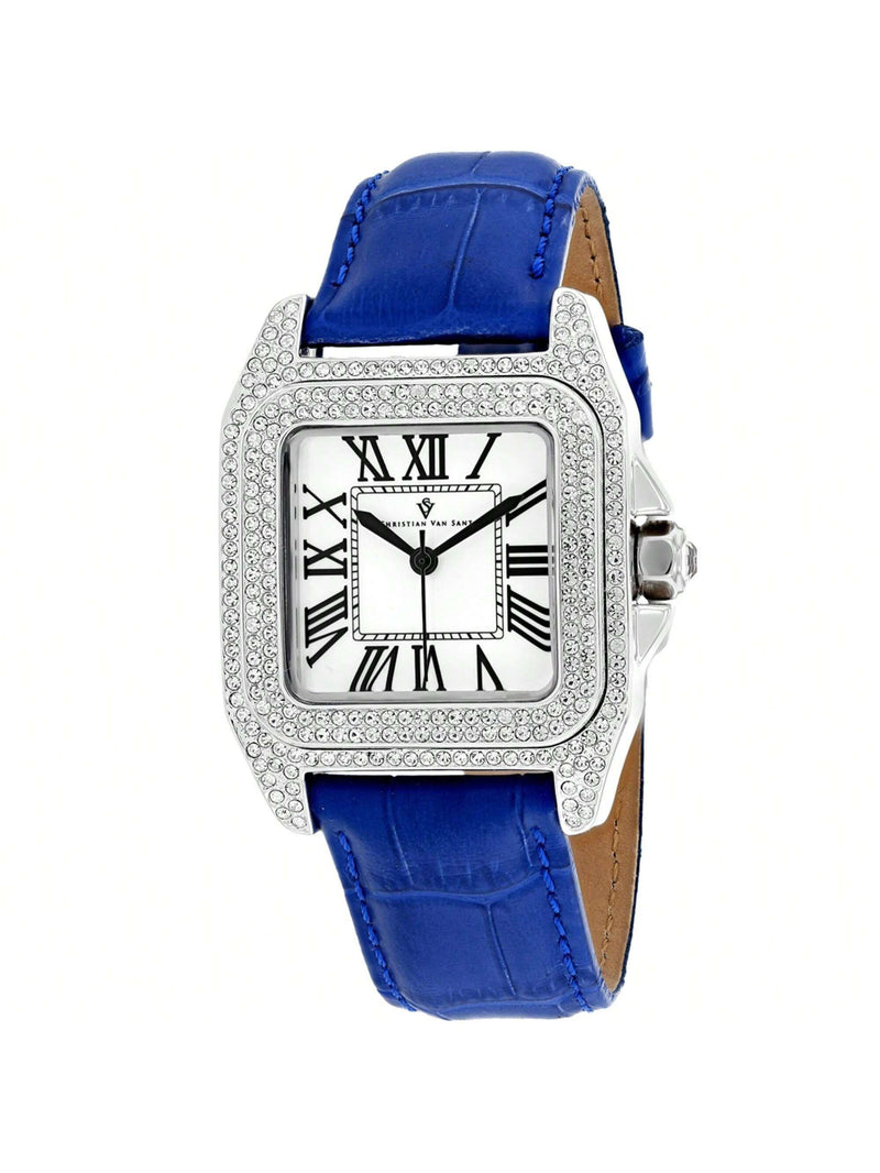 Christian Van Sant Women's Radieuse CV4422 Strap White Dial Quartz Movement Buckle Clasp 41mm Rectangle Watch