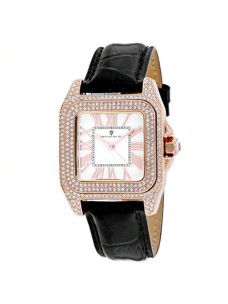 Christian Van Sant Women's Radieuse CV4426 Strap White Dial Quartz Movement Buckle Clasp 29mm Rectangle Watch