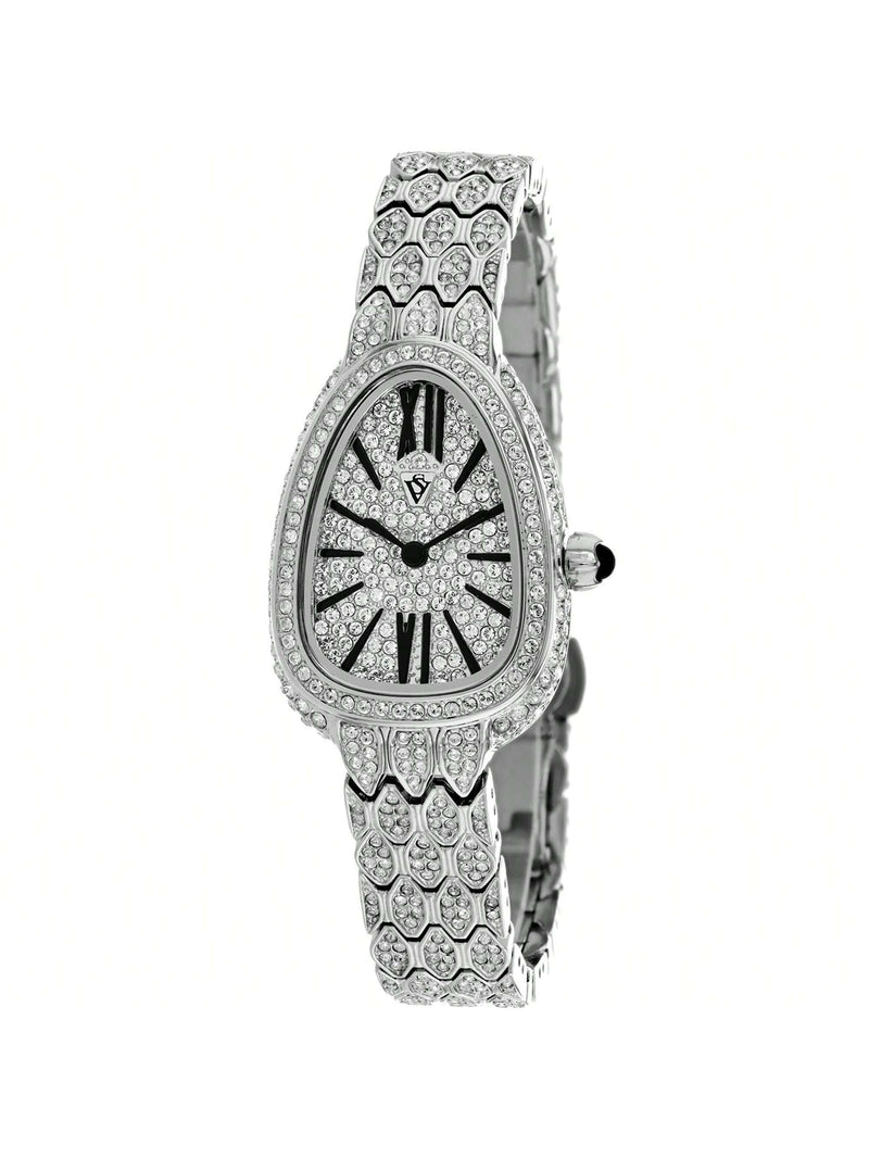 Christian Van Sant Women's Bella CV4600 Bracelet Silver Dial Quartz Movement Deployment Clasp 25mm Oval Watch