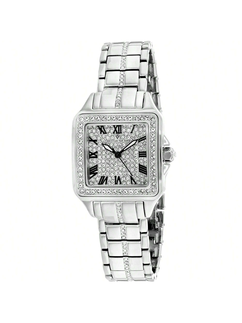 Christian Van Sant Women's Splendeur CV4620 Bracelet Silver Dial Quartz Movement Deployment Clasp 41mm Square Watch