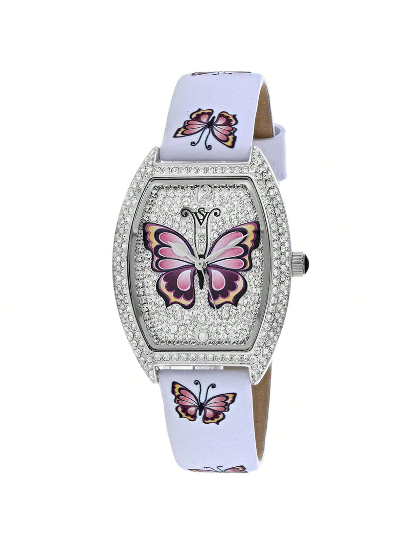 Christian Van Sant Women's Papillon CV4871 Strap Silver Dial Quartz Movement Buckle Clasp 36mm Tonneau Watch