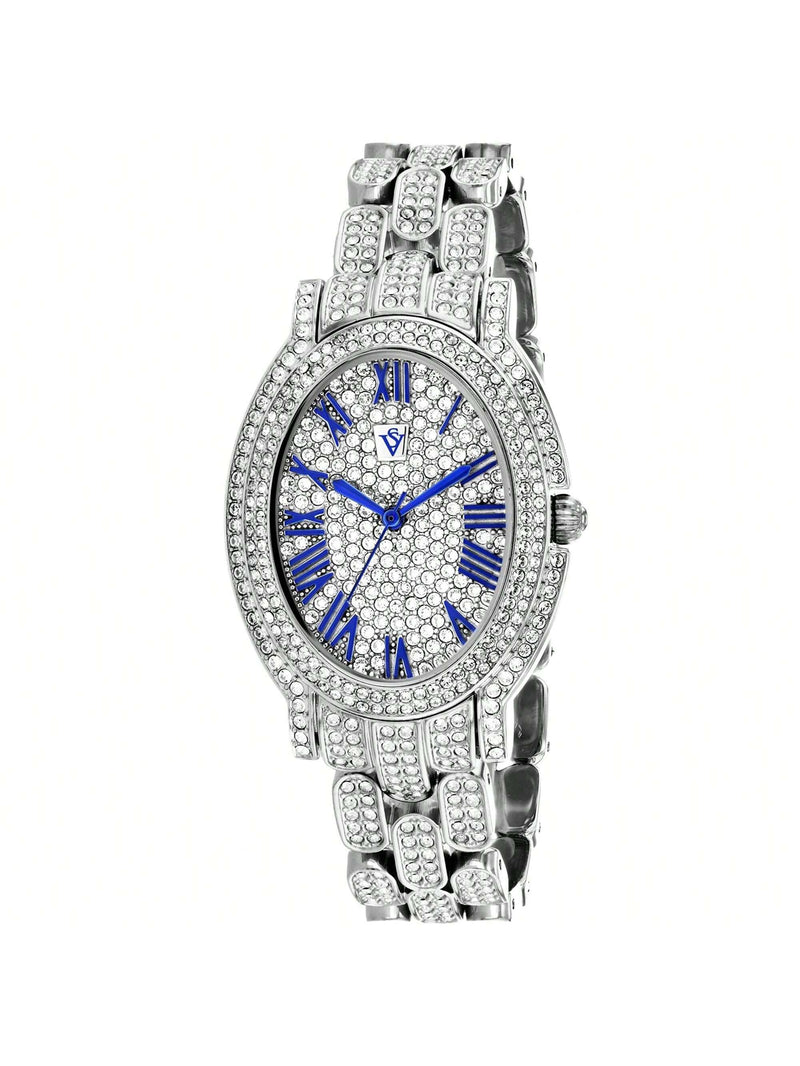 Christian Van Sant Women's Amore CV7230 Bracelet Silver Dial Quartz Movement Deployment Clasp 35mm Oval Watch