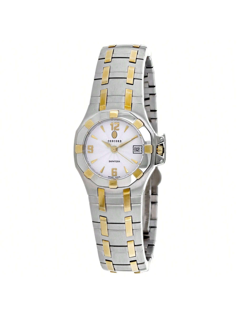 Concord Women's Saratoga 310564 Bracelet White Dial Quartz Movement Deployment Clasp 26mm Round Watch