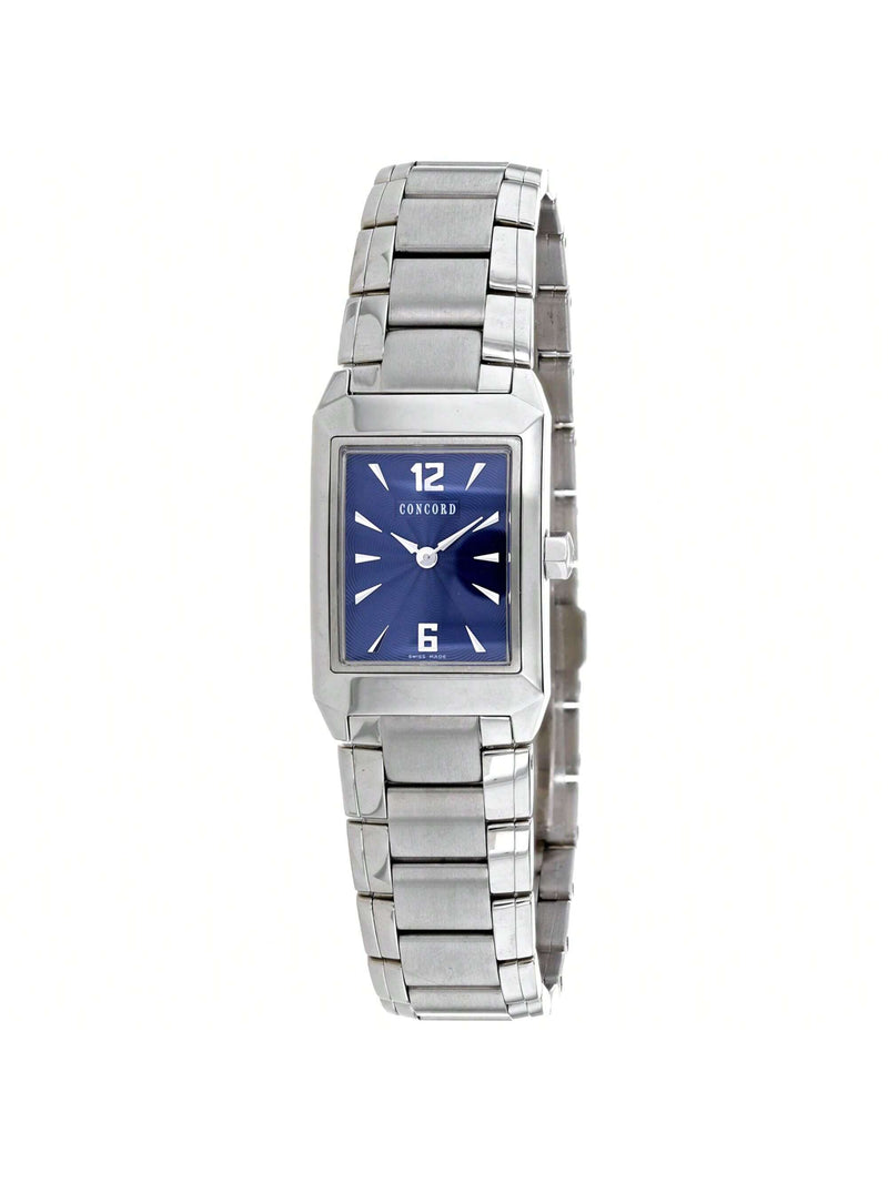 Concord Women's Carlton 310708 Bracelet Blue Dial Quartz Movement Deployment Clasp 32mm Square Watch