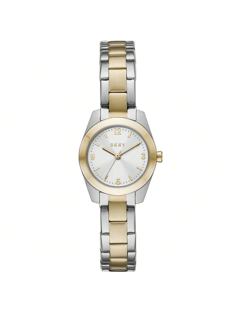 DKNY Women's Nolita NY2922 Bracelet Silver Dial Quartz Movement Foldover Clasp 26mm Round Watch
