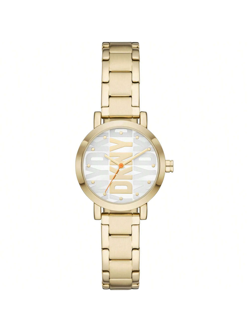 DKNY Women's Soho NY6647 Bracelet Silver Dial Quartz Movement Deployment Clasp 28mm Round Watch