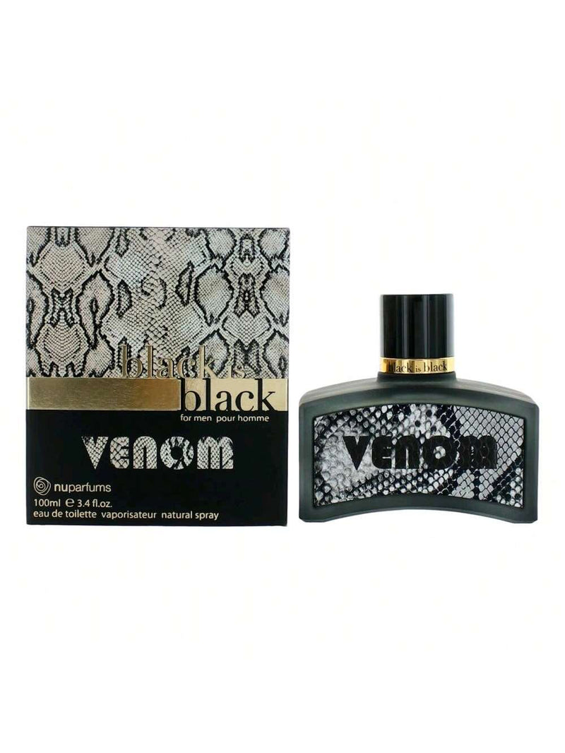 Black is Black Venom by NuParfums, 3.4 oz EDT Spray for Men