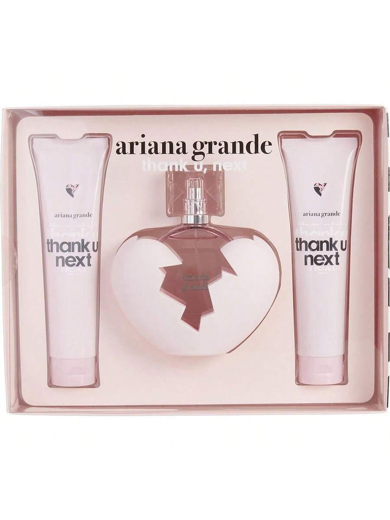 Thank U Next by Ariana Grande for Women - 3 Pc 3.4oz EDP Spray, 3.4oz Body Souffle, 3.4oz Bath and Shower Gel