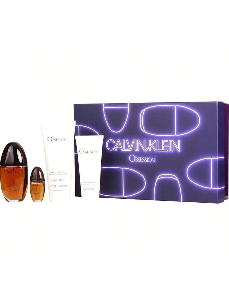Obsession By Calvin Klein For Women - 4 Pc Gift Set 3.3Oz Edp Spray, 0.5Oz Edp Spray, 3.4Oz Shower Gel, 6.7Oz Body Lotion