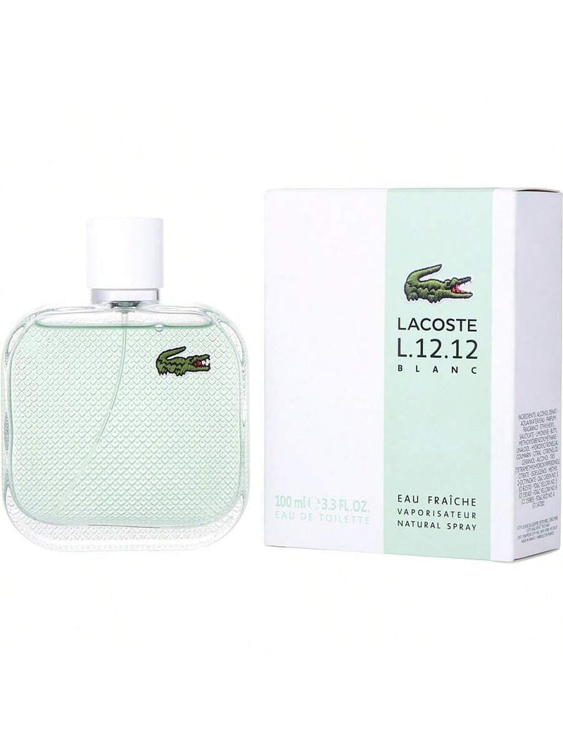Lacoste Eau De Lacoste L.12.12 Blanc Eau Fraichie by Lacoste Men Eau De Toilette Spray 3.3 oz