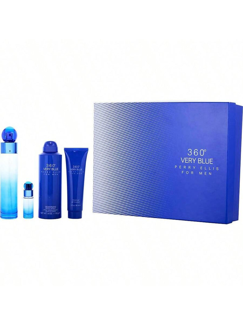 Perry Ellis 360 Very Blue by Perry Ellis, 4 Piece Gift Set for Men