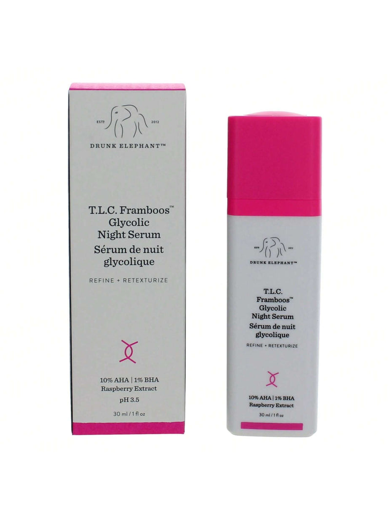 T.L.C. Framboos Glycolic Night Serum by Drunk Elephant for Unisex - 1 oz Serum
