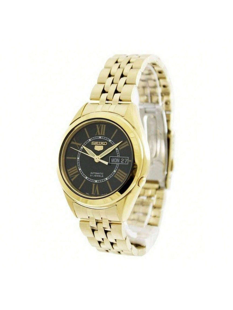 Seiko Men's Series 5 Vintage SNKL40K1 Bracelet Black Dial Automatic Movement Deployment Clasp 38mm Round Watch