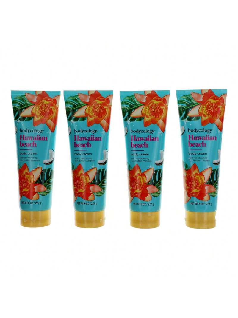Hawaiian Beach by Bodycology,4 Pack 8oz Moisturizing Body Cream women