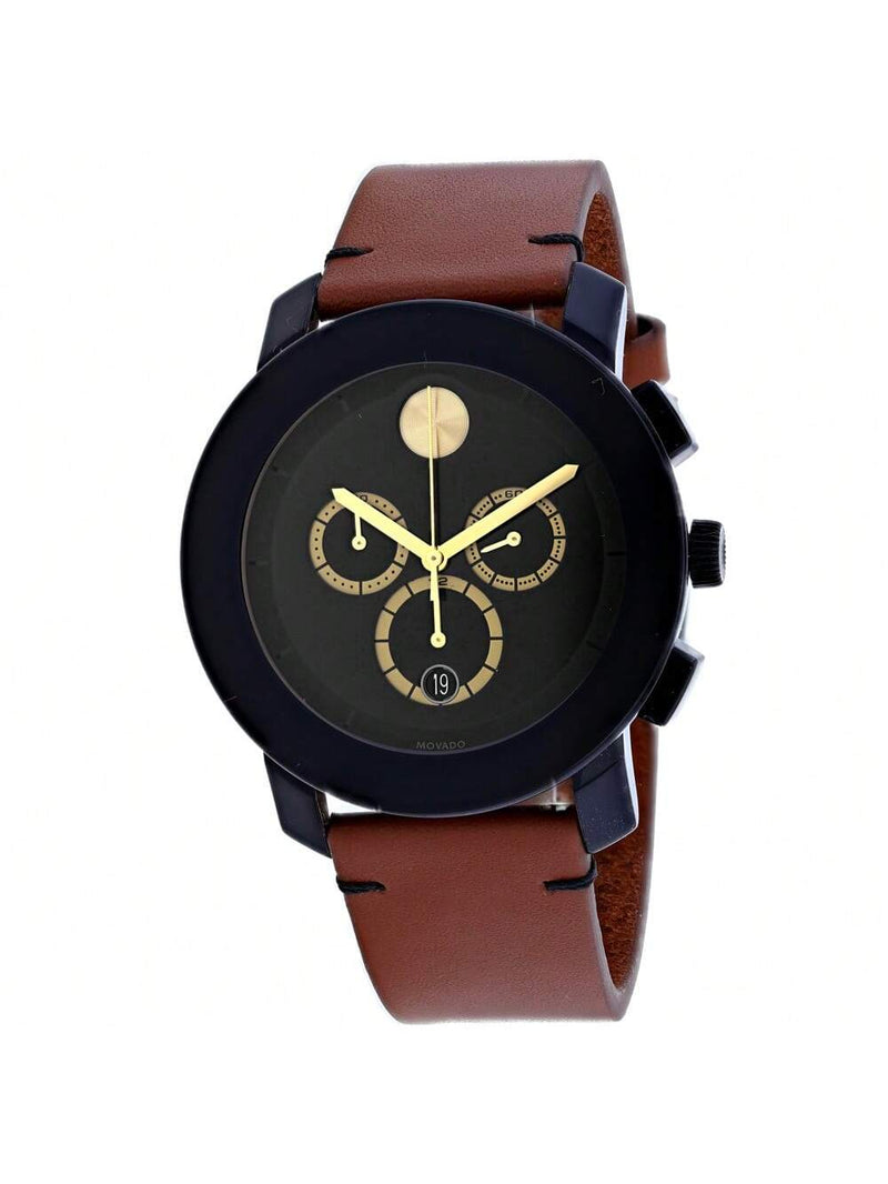 Movado Men's Bold 3600540 Strap Black Dial Quartz Movement Buckle Clasp 44mm Round Watch