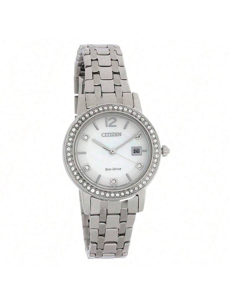 Citizen Women's Silhouette  FE1180-65D Bracelet Mother of pearl Dial Quartz Movement Fold over Clasp 30mm Round Watch