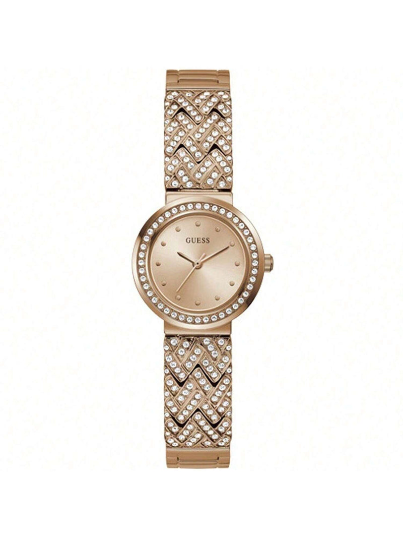 Guess Women's Treasure GW0476L3 Bracelet Rose gold Dial Quartz Movement Deployment Clasp 28mm Round Watch