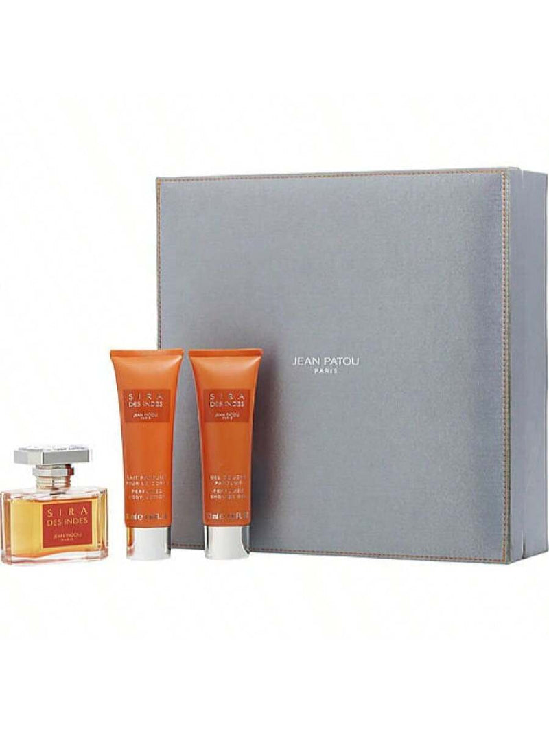Sira Des Indes by Jean Patou Women Gift Set -- 1.6 oz Eau De Parfum Spray + 1.6 oz Body Lotion + 1.6 oz Shower Gel