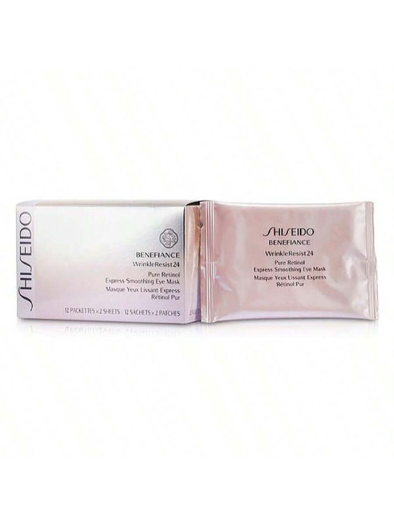 Benefiance WrinkleResist24 Pure Retinol Express Smoothing Eye Mask by Shiseido for Unisex - 12 Pc Sheets Eye Mask